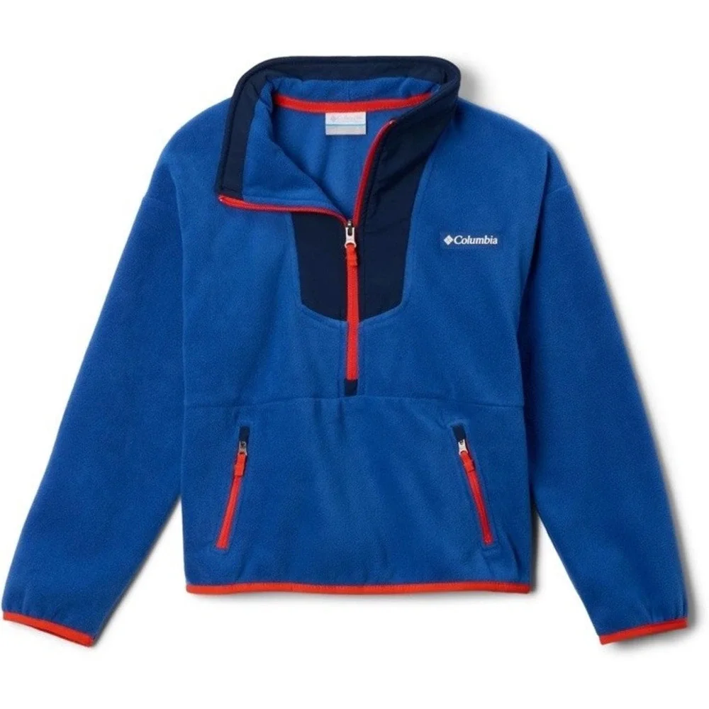 Columbia Youth Med Sequoia Grove Half Zip‎ Fleece, Mountain Blue/Collegiate Navy